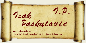 Isak Paskulović vizit kartica